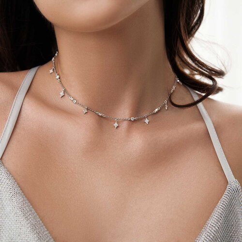 Alice Necklace | Rhodium Plated