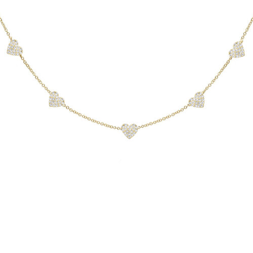Hearts Necklace | Yellow Gold Plated