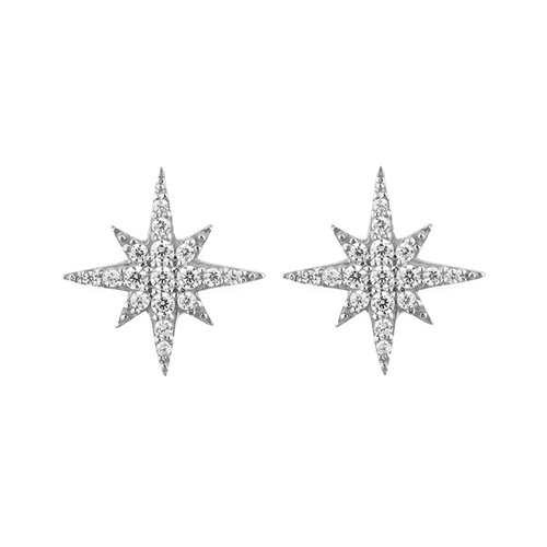 Stella Earrings  | Rhodium Plated