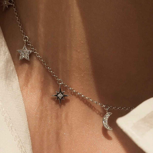 Moonlight Necklace  | Rhodium Plated