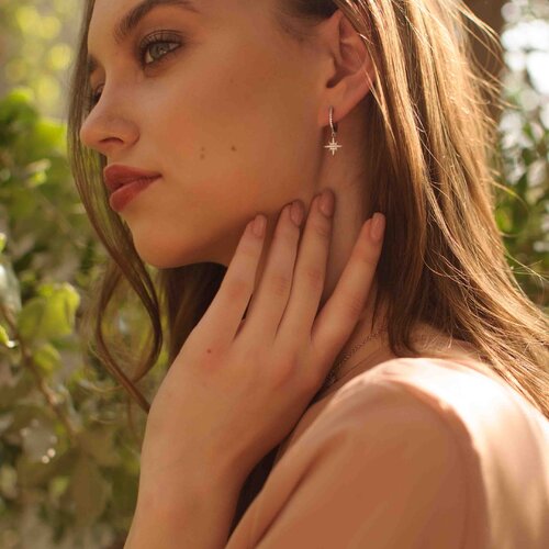 Celine Earrings  | Rhodium Plated