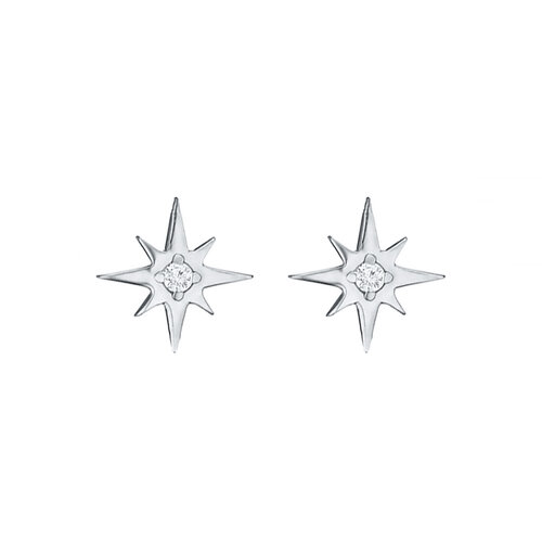 Star Earrings  | Rhodium Plated