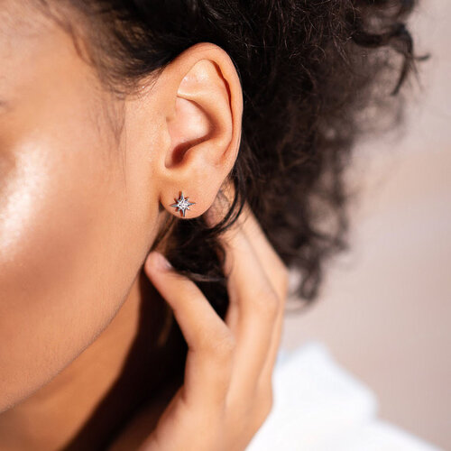 Star Earrings  | Rhodium Plated