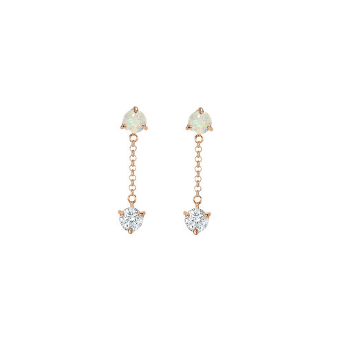 Natural Opal Earrings | Classic Gold Plated