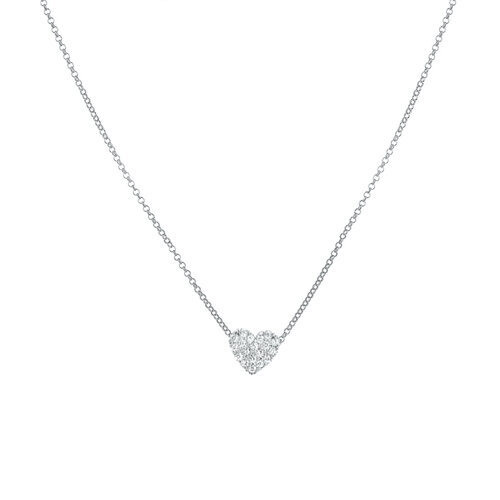One Heart Necklace | Rhodium Plated