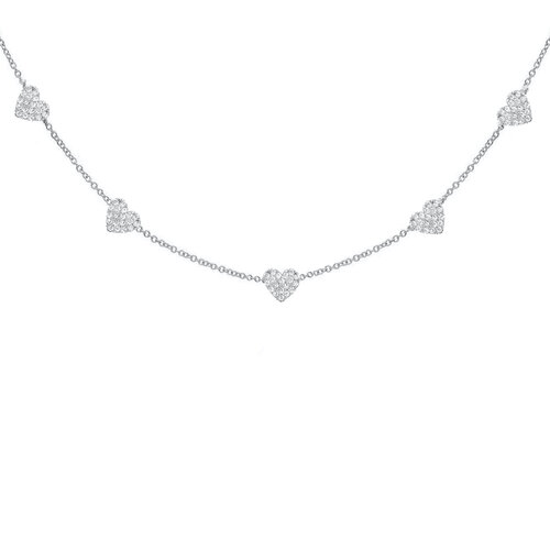 Hearts Necklace | Rhodium Plated
